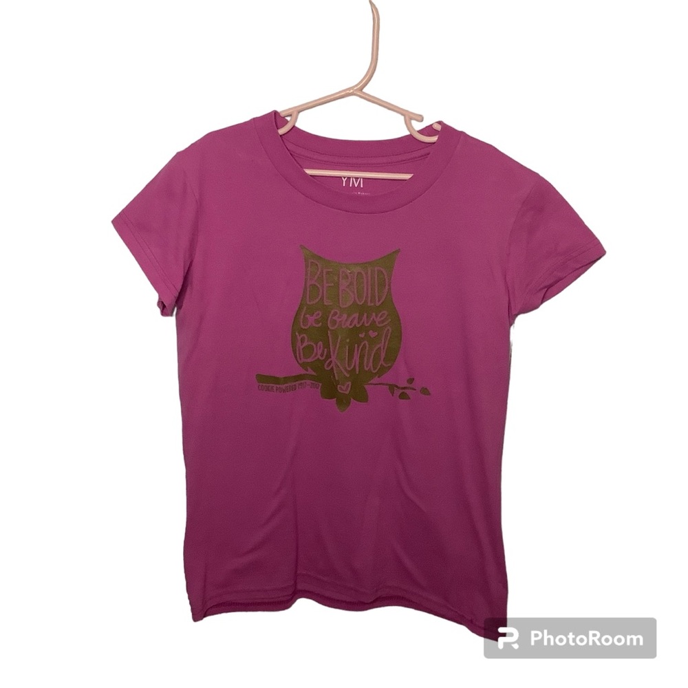 Purple/gold owl Tshirt inspiring Girls Medium